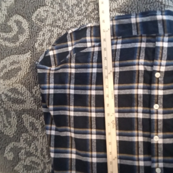 Old Navy Womens The Boyfriend Shirt Button Front Plaid Navy Flannel Size Xl - Picture 8 of 8